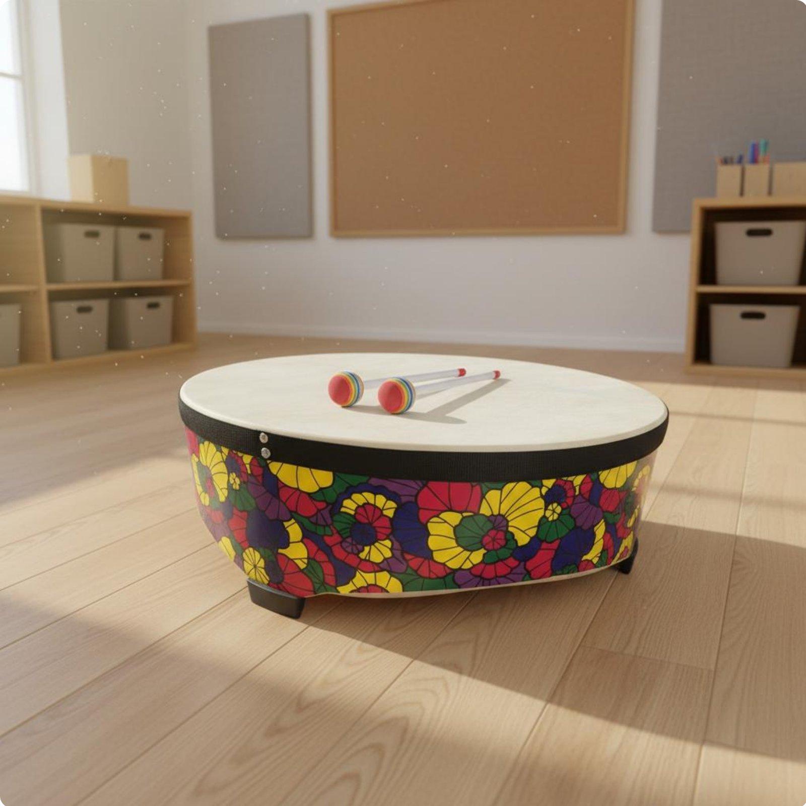 Kids Education Group - 22 inch houten kindervloertrommel voor vroeg