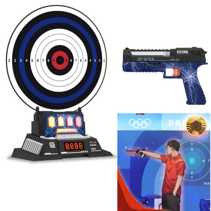 Kids Educational Gadget - CSTAG AI Doelschieten Competitie Laserpistoolset Intelligent