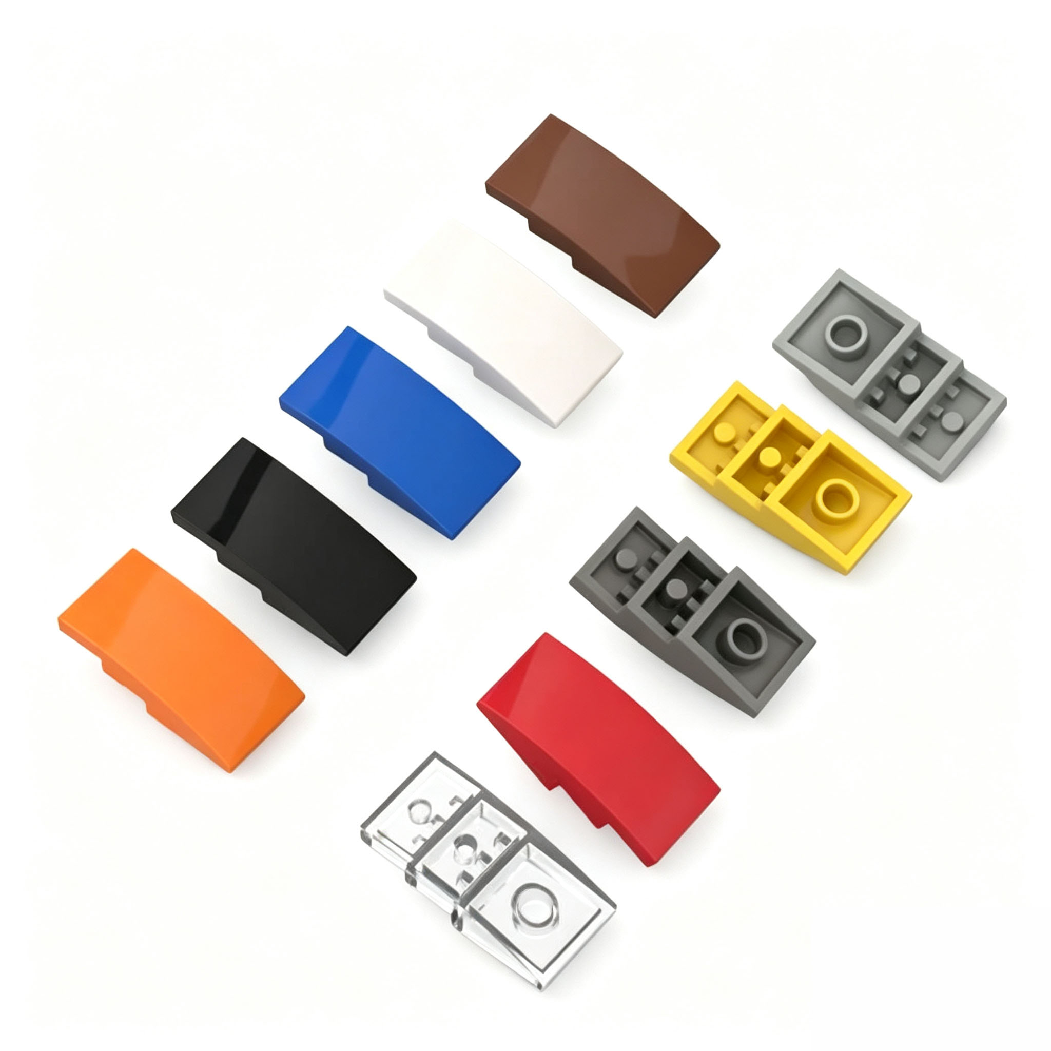 Kids Education Material - 10 Stuks 93606 Gebogen 4x2 Bouwstenen
