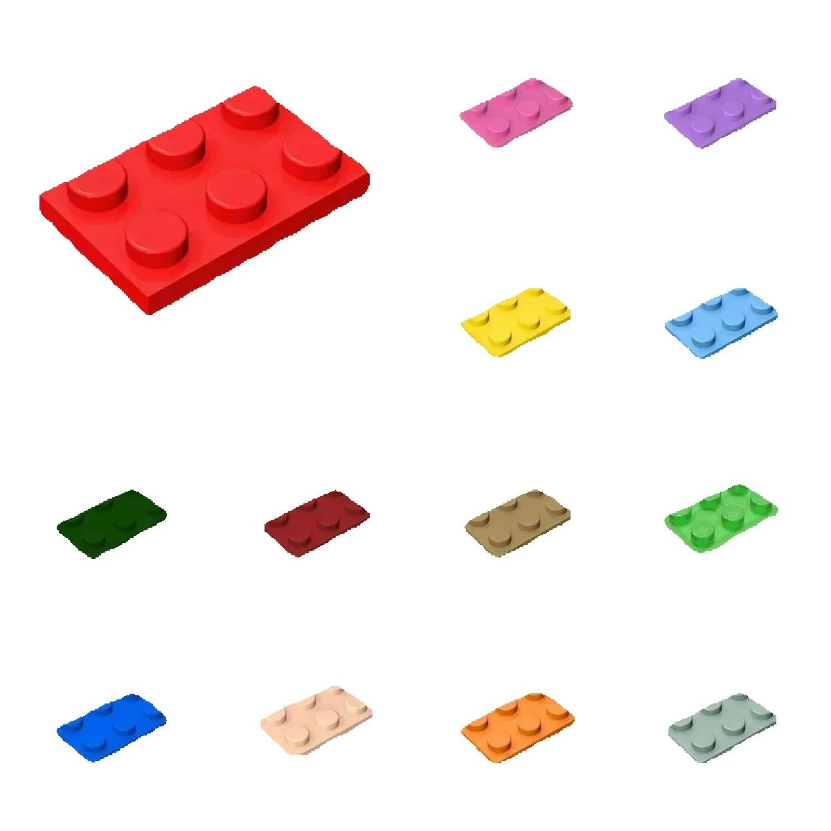 Kids Education Material - 50 stks 3021 Plaat 2x3 Dot