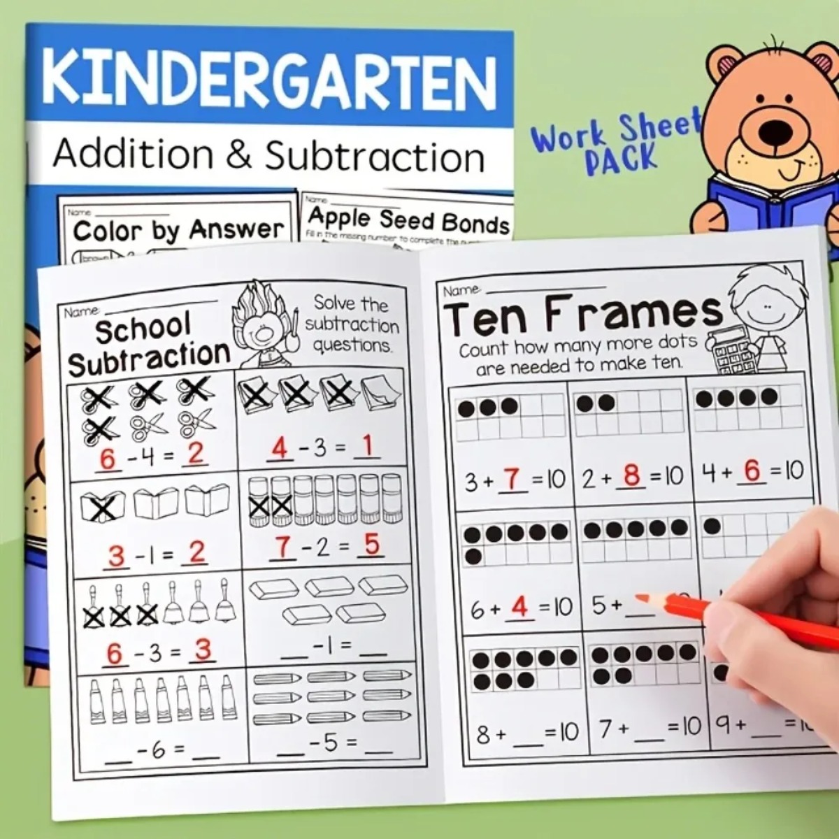 Wiskunde oefenboek, optel- en  - Kids Education Worksheet recensie en prijs