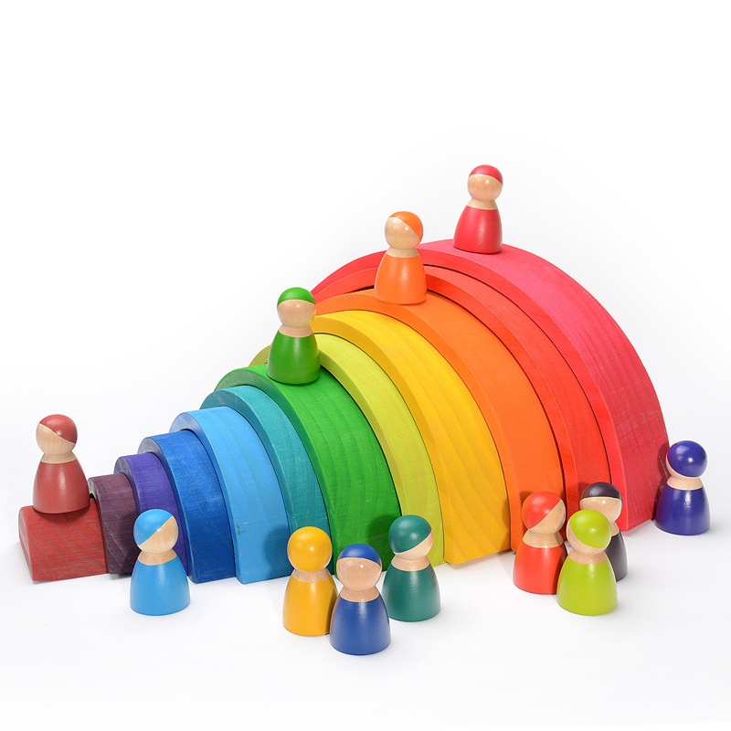 Houten regenboogblok Kleurrijk - Kids Education Material recensie en prijs