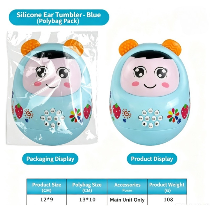 Lichtblauwe Roly Poly Tumbler  - Kids Education Rhymes recensie en prijs